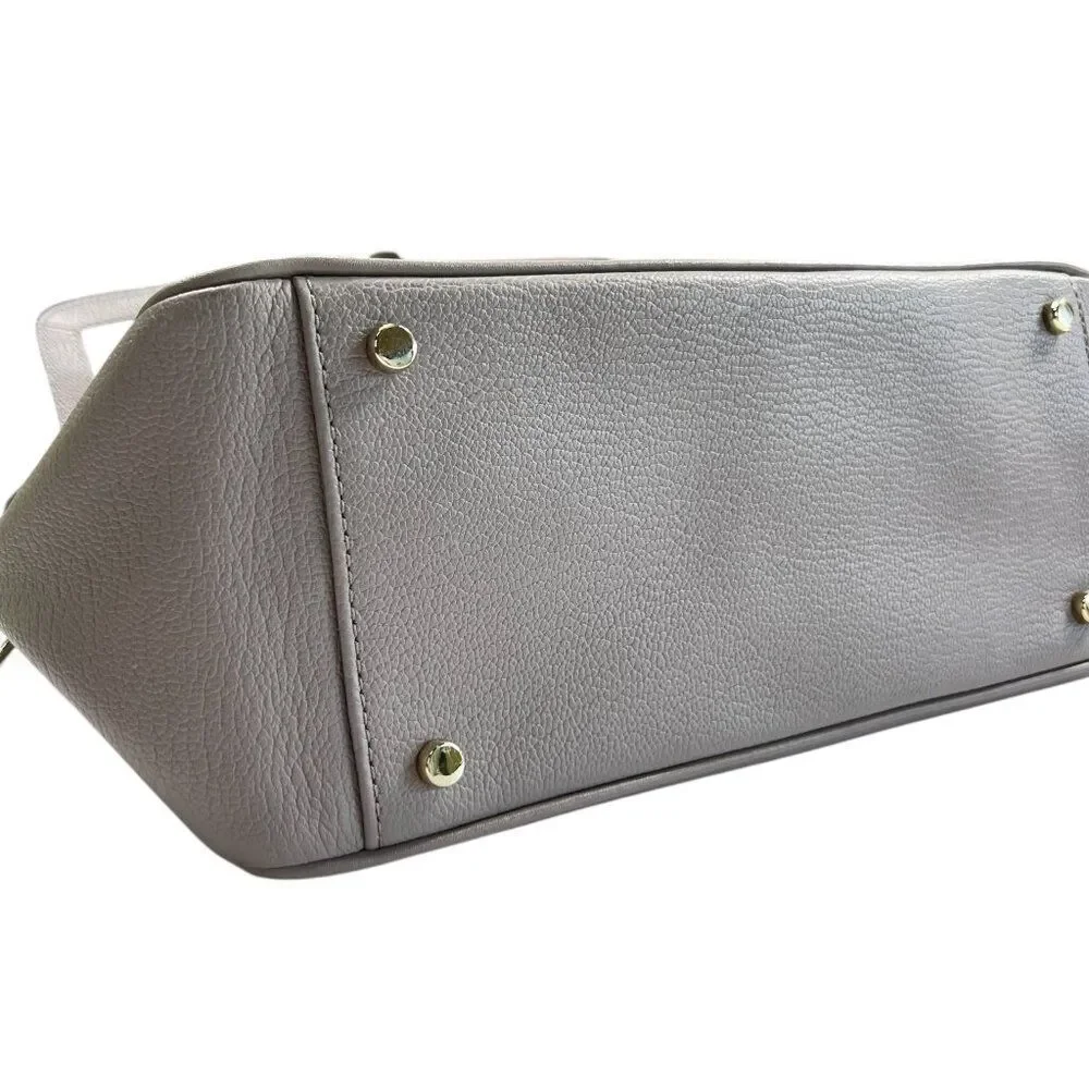 Kate Spade Rae Robinson Lane City Scape Leather Crossbody Satchel Grey